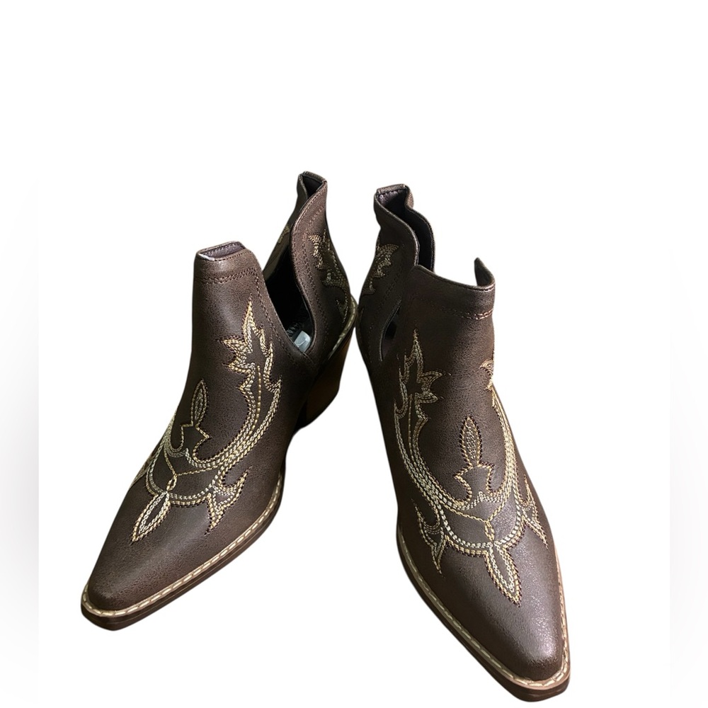 WOMEN SIZE 6M Canyon TrailsBrown Embroidered Western Ankle Boots - Picture 5 of 8
